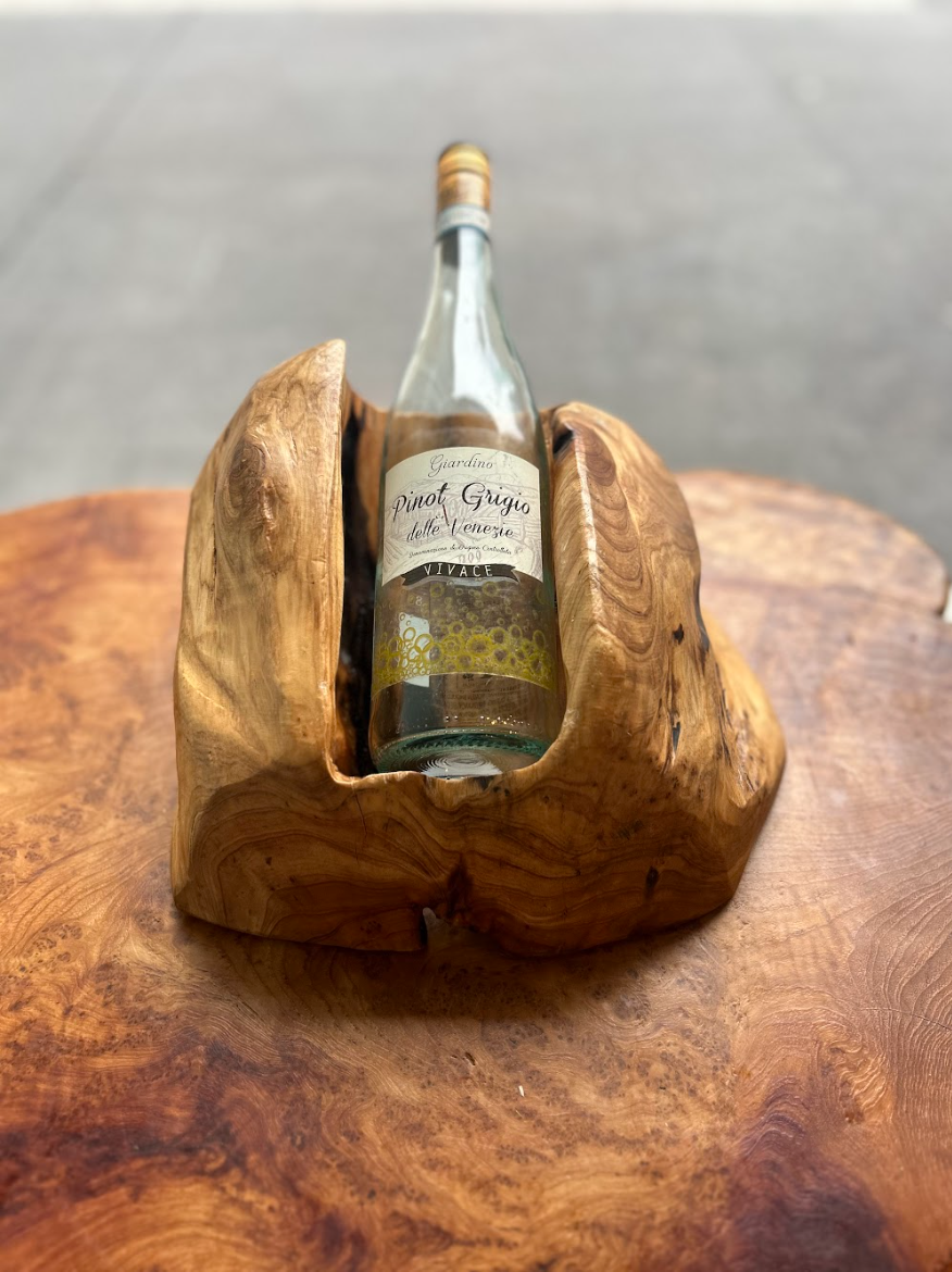 Cedar Single Bottle Wine Holder Natural Wonders